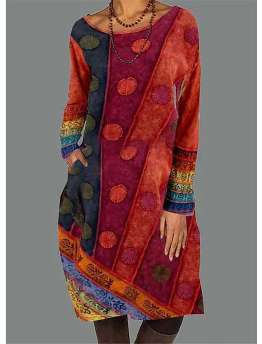 Raffiné® - Vibrant Oriental Stilvolles Kleid mit orientalischen Designs