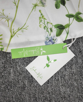 SpringStil® - Garden Print V-Ausschnitt Weißes Maxi-Sommerkleid