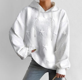 SpringStil® - Weißes einfarbiges Sweatshirt mit langen Ärmeln