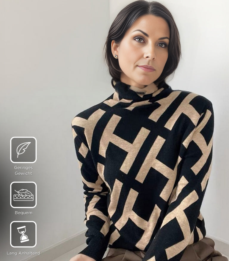 HerbstTrend® - Moderner bedruckter Pullover mit langen Ärmeln