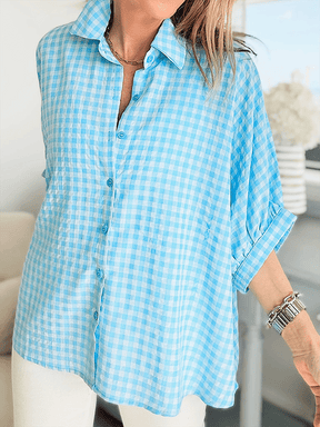 KaroBlue Bluse