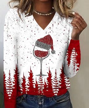 [OUTLET] FallStil® - Tipsy Red Wine Holiday Party Langarm-Top
