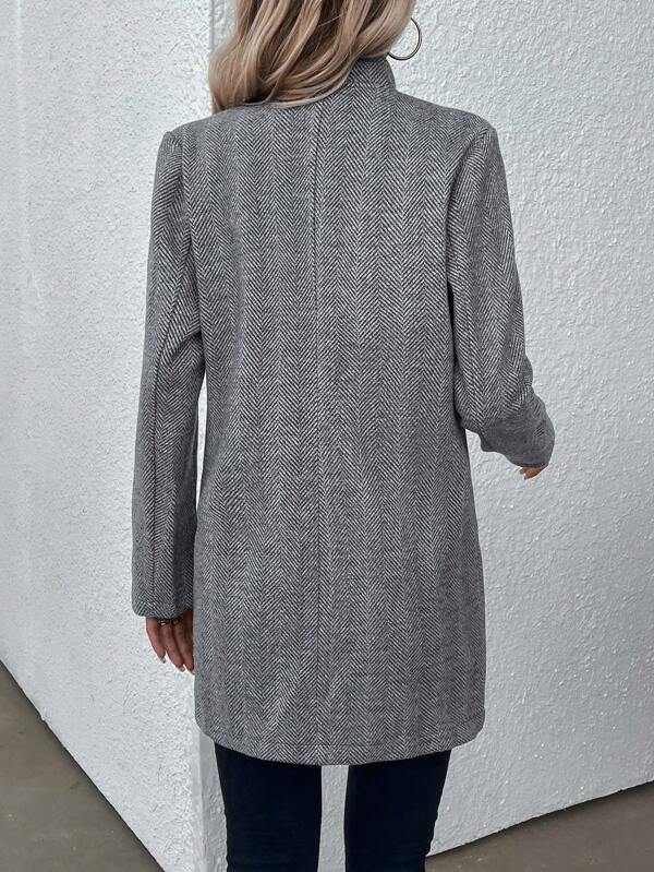 WinterTrend® - Stilvolle graue Jacke mit langen Ärmeln