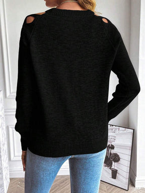 HerbstTrend® - Sexy einfarbiger Pullover mit langen Ärmeln
