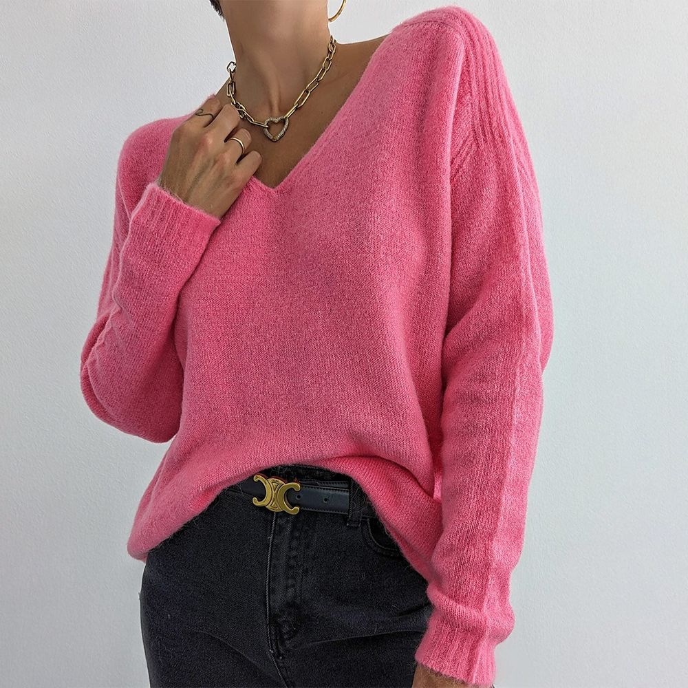 NaturLux® - Süßer einfarbiger Pullover mit langen Ärmeln