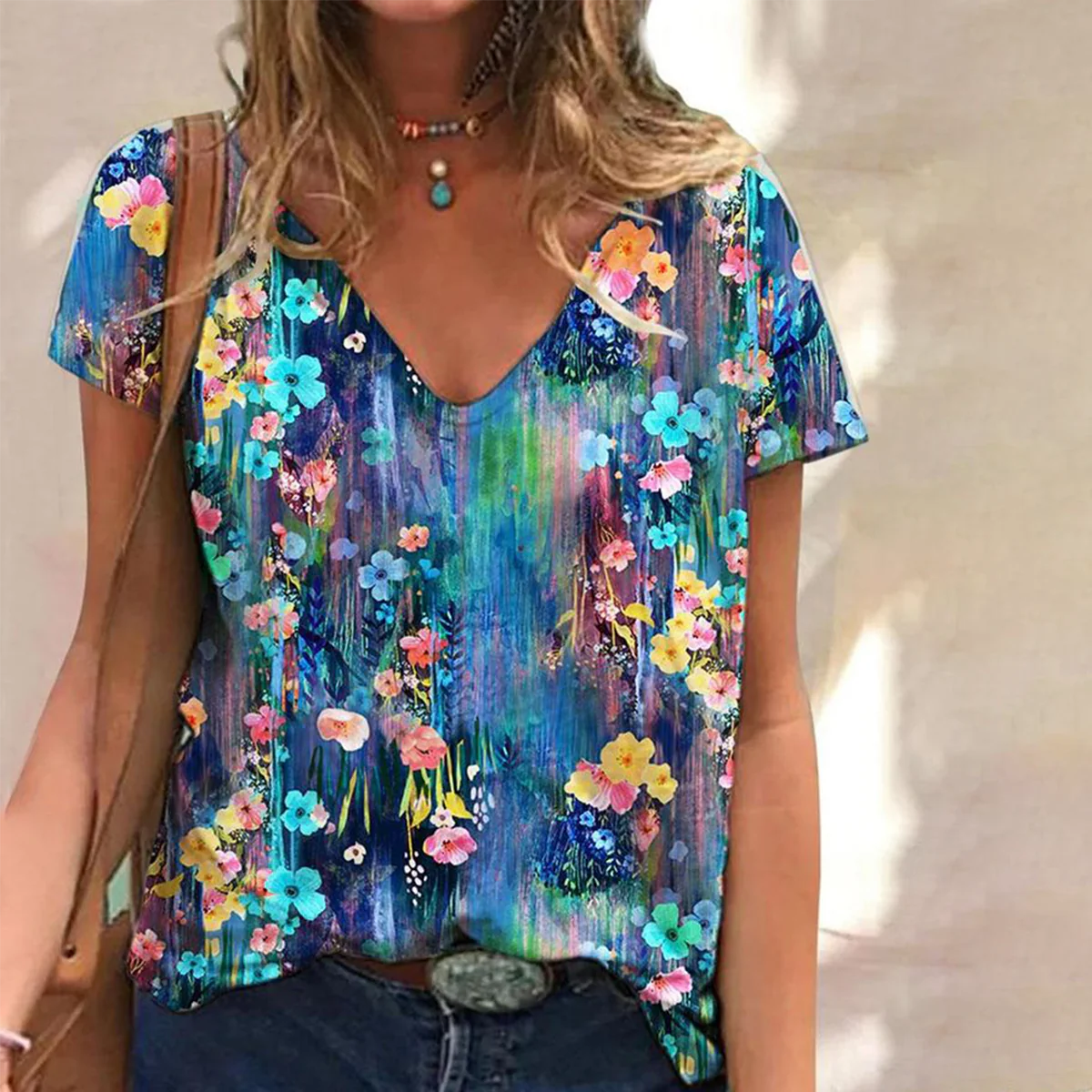 FloralBlau Shirt