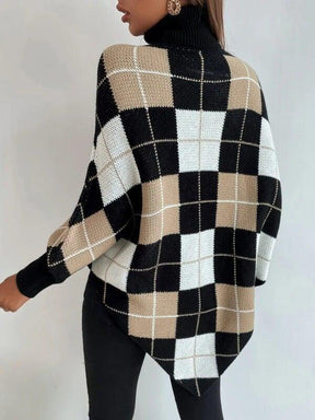 FallStil® - Eleganter Pullover mit geometrischem Druck und hohem Halsausschnitt