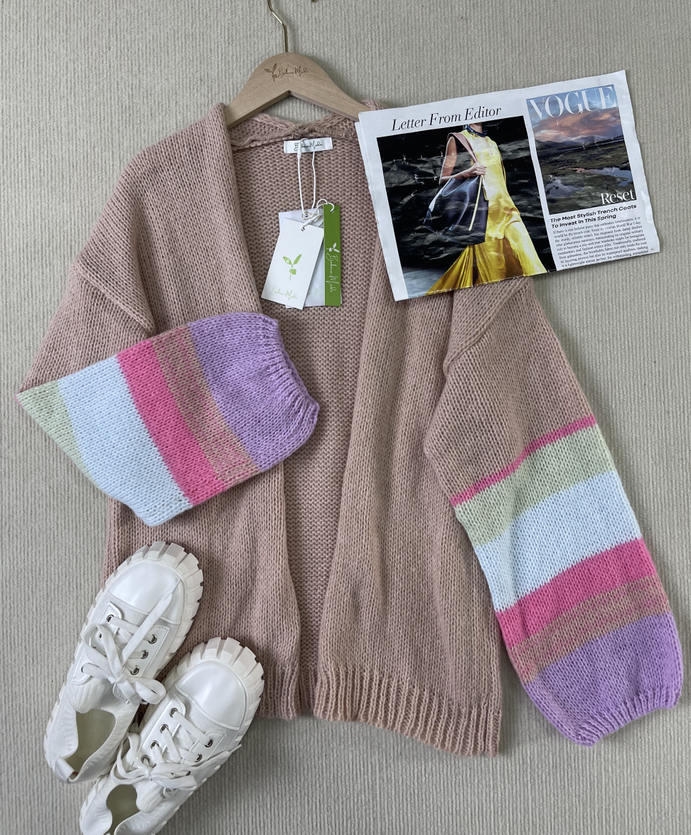 FallStil® - Isley Gestreifte Strickjacke in Übergröße