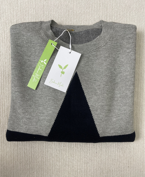 Naturlux® - Großer Single Star Grauer Langarmpullover