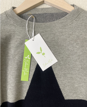 Naturlux® - Großer Single Star Grauer Langarmpullover