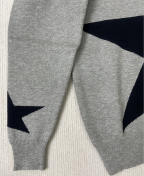 Naturlux® - Großer Single Star Grauer Langarmpullover