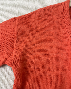 WinterTrend® - Orangefarbene einfarbige Strickjacke mit langen Ärmeln