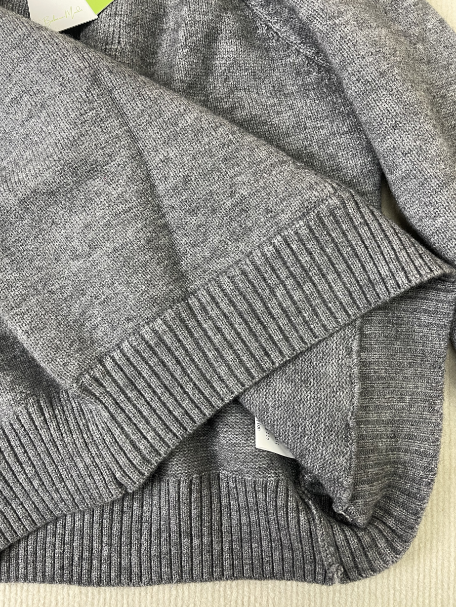 WinterTrend® - Grauer langärmeliger Pullover mit V-Ausschnitt Twofer