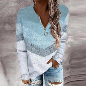 FallStil® - Blue Skies Chevron pullover mit Reißverschluss