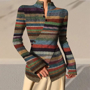 StrickSinn® - Schicker Multicolor Pullover mit langen Ärmeln