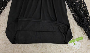 FallStil® - Elegantes langärmeliges unifarbenes schwarzes Oberteil