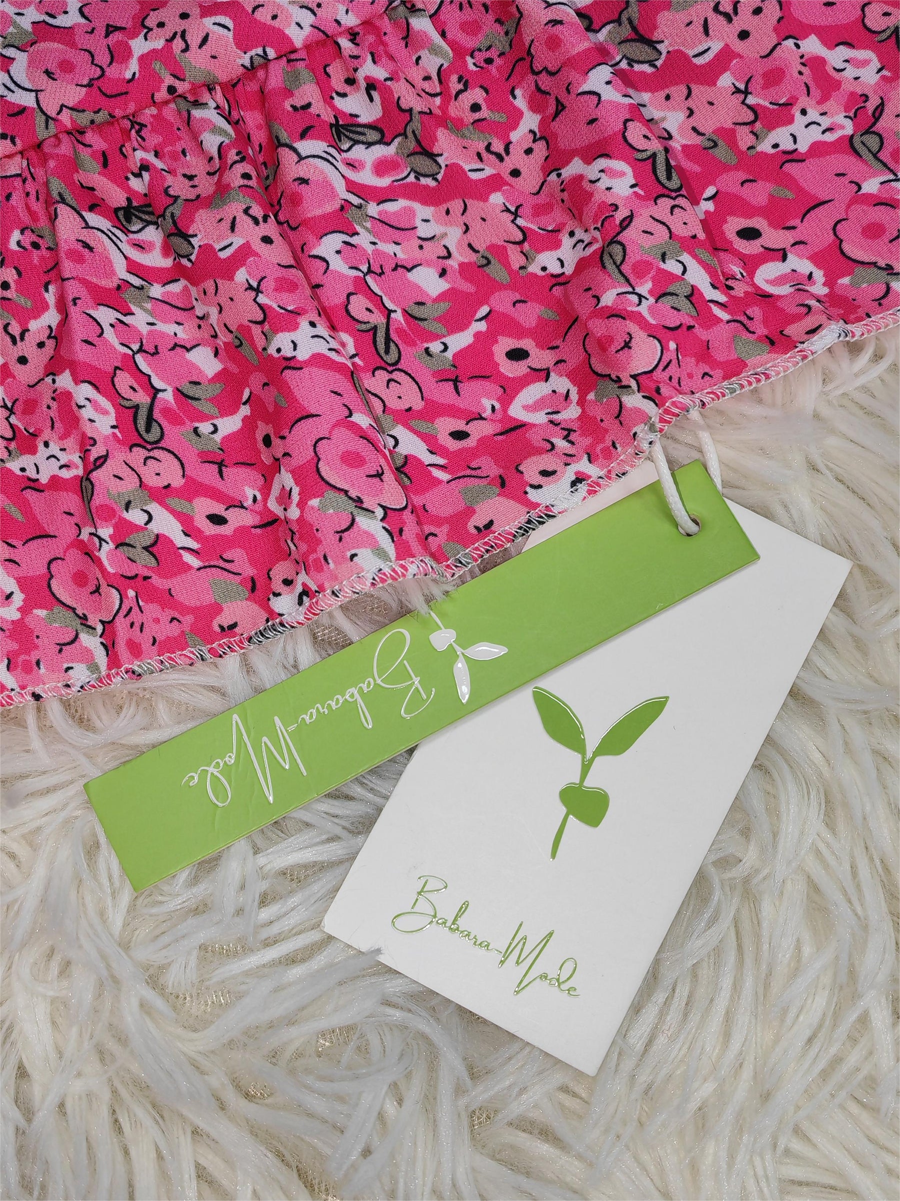 PureWear® - Winziges gerafftes kurzes Rüschen-Minikleid mit Blumenmuster