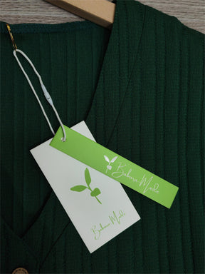 PureWear® - Grünes einfarbiges Minikleid mit kurzen Ärmeln