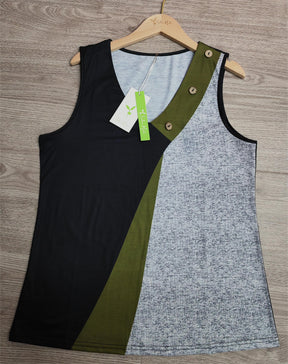 EcoExotica® - Auffälliges ärmelloses Tank-Top mit Farbblock