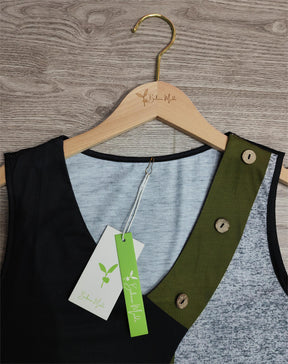 EcoExotica® - Auffälliges ärmelloses Tank-Top mit Farbblock