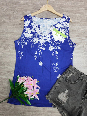 EcoExotica® - Trendiges ärmelloses Tank-Top mit Blumendruck