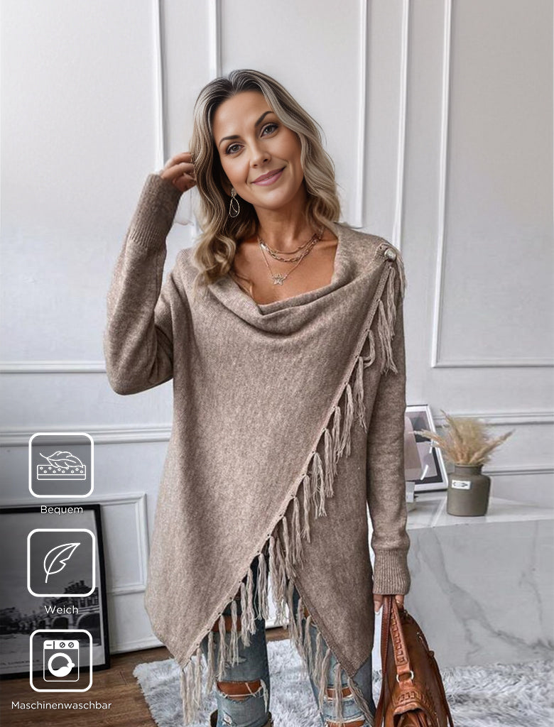 HerbstTrend® - Moderner einfarbiger Pullover mit langen Ärmeln