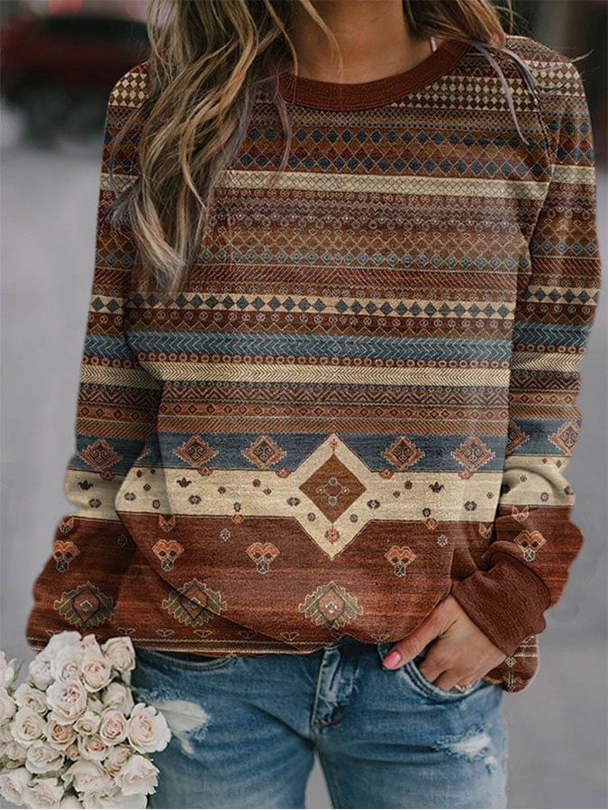 Retro Geometrie Pullover