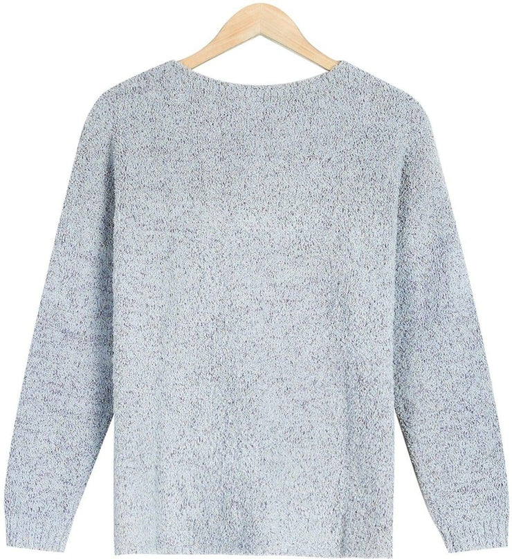 Naturlux® - Bequemer einfarbiger grauer Pullover mit Rundhalsausschnitt