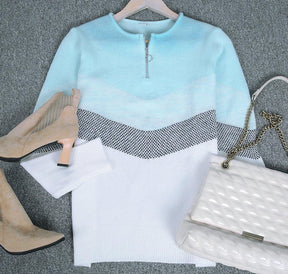 FallStil® - Blue Skies Chevron pullover mit Reißverschluss