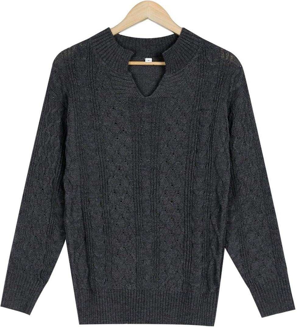 Even&Vil® - Cohasset Slouchy Grauer Kabelstrickpullover