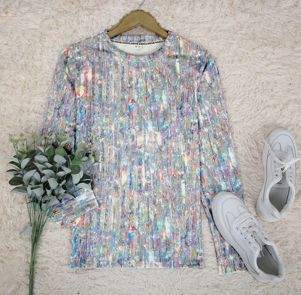 FallStil® - Raining Sparkle Print Langarmshirt