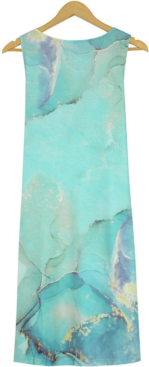 Purewear®-  Ozeanblaues Marmor-Minikleid aus Meerschaum
