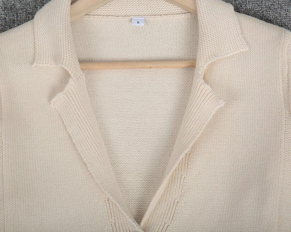 Santvarius® - Shrunken Button Up V-Neck Cardigan Sweater