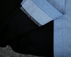 Even&Vil® - Zwei Looks in 1 Denim Schwarze Bluse