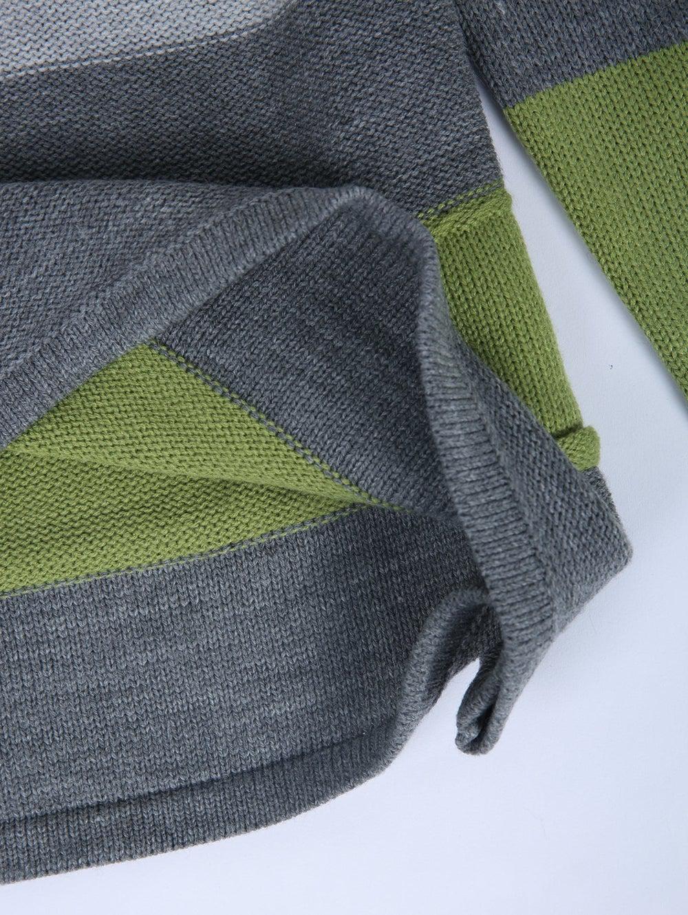 Monci® - Moderner grauer Pullover mit Farbblock