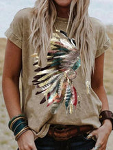 Indien-Druck Sommer-T-Shirt