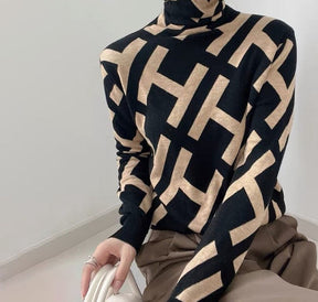 HerbstTrend® - Moderner bedruckter Pullover mit langen Ärmeln
