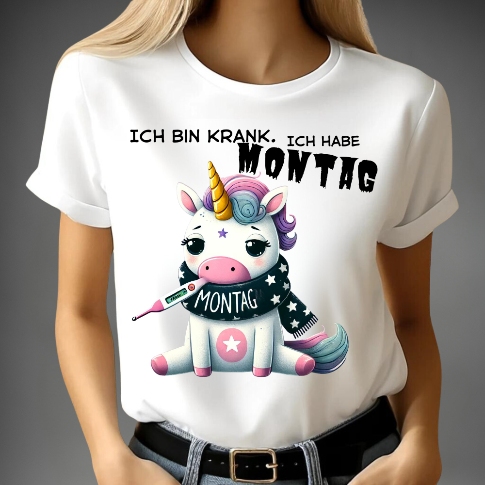 Montagsblues Einhorn Shirt