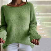 Monci® - Frischer einfarbiger Pullover mit Rundhalsausschnitt