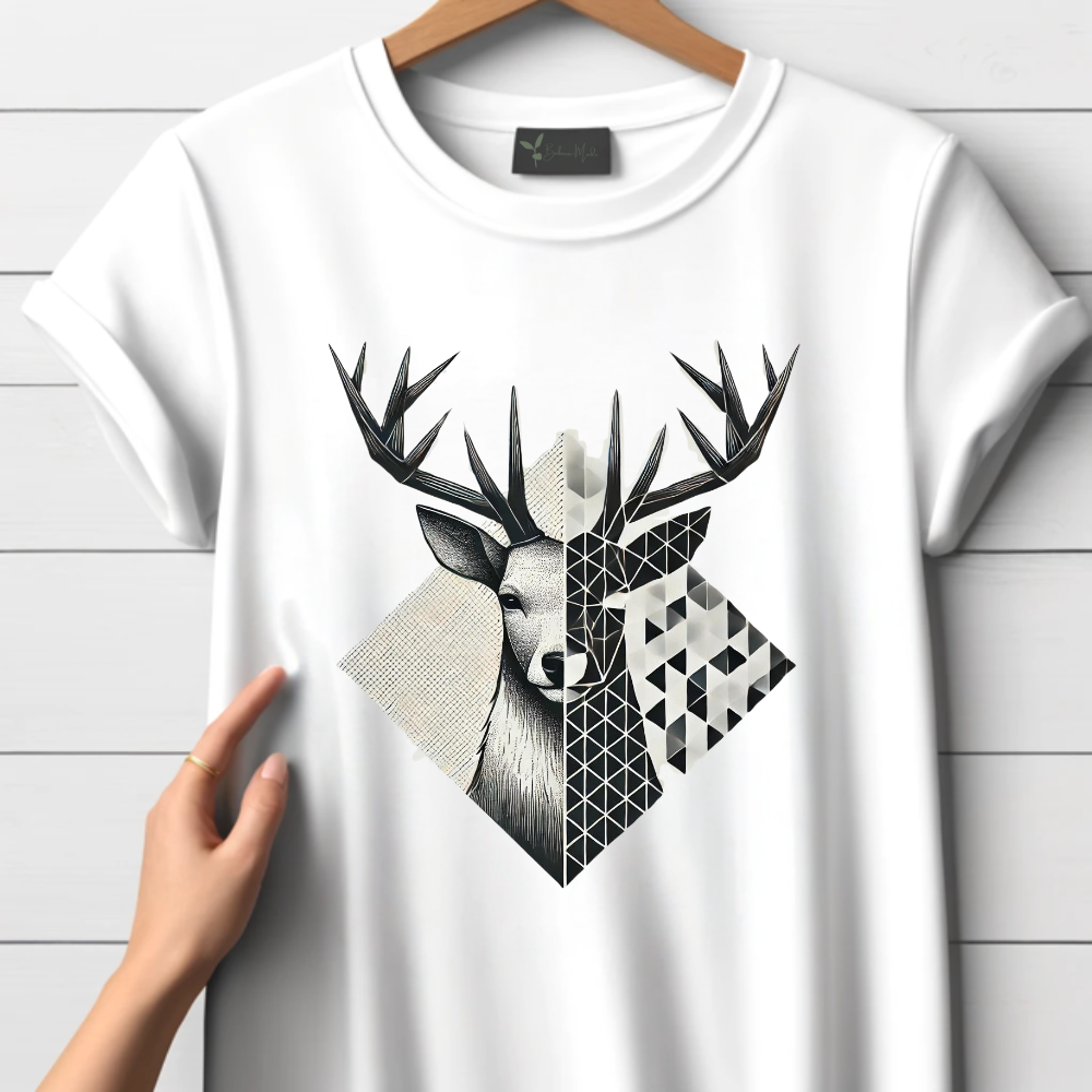 Geometrischer Hirsch T-Shirt