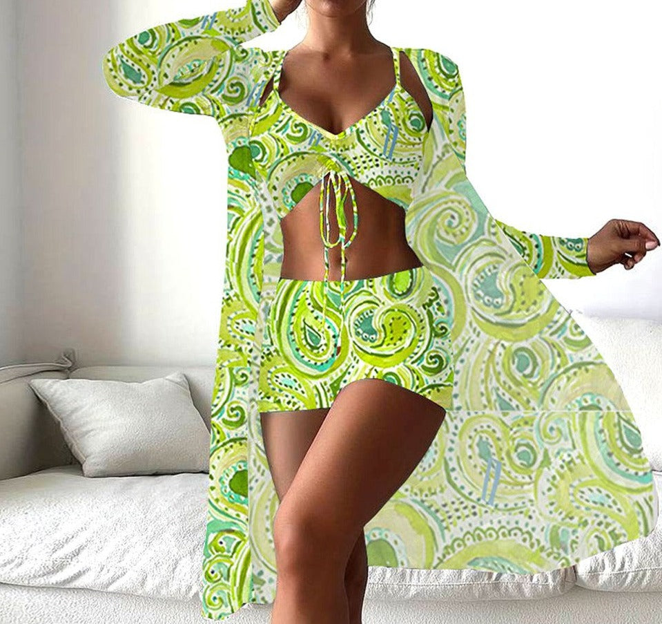 CabanaCouture® - Frische grüne Print-Badebekleidung