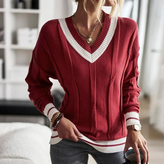 Reverie® - Rot bedruckter Langarmpullover