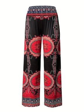 BioBlüte® - FestivalRot EthnoPrint Freizeit Eleganz Hose