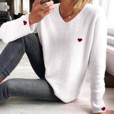 HerbstTrend® - Weißer Basic-Pullover mit langen Ärmeln