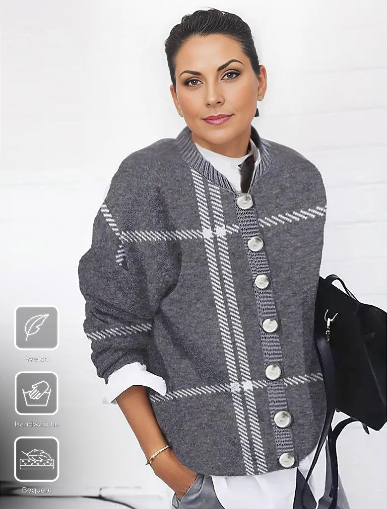 WinterTrend® - Langärmeliges Retro-Top in Grau