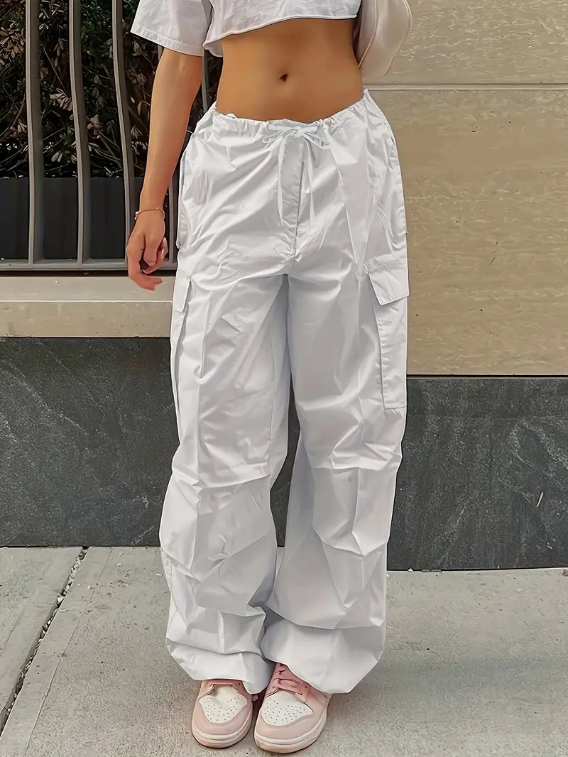 BioBlüte® -   Weiß Luftig Eleganz Streetstyle Palazzo-Hose