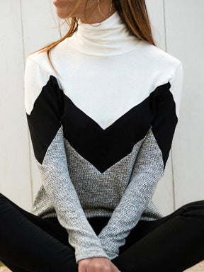 FallStil® - Lässiger Pullover mit langen Ärmeln und Farbblock