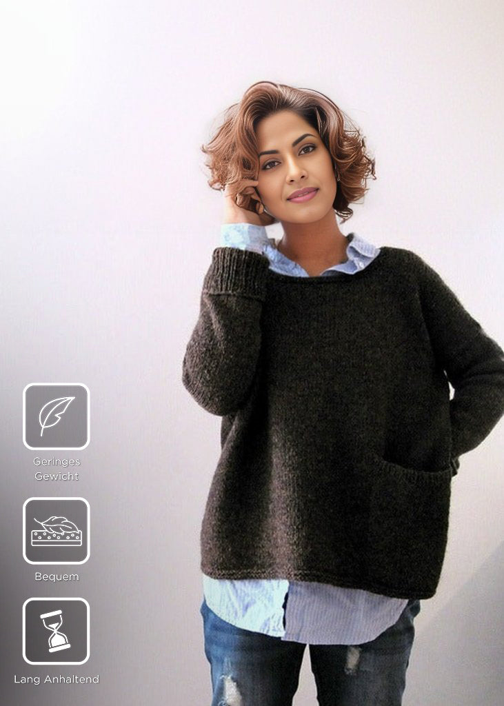 PureWear® - Klassischer einfarbiger Pullover mit Rundhalsausschnitt