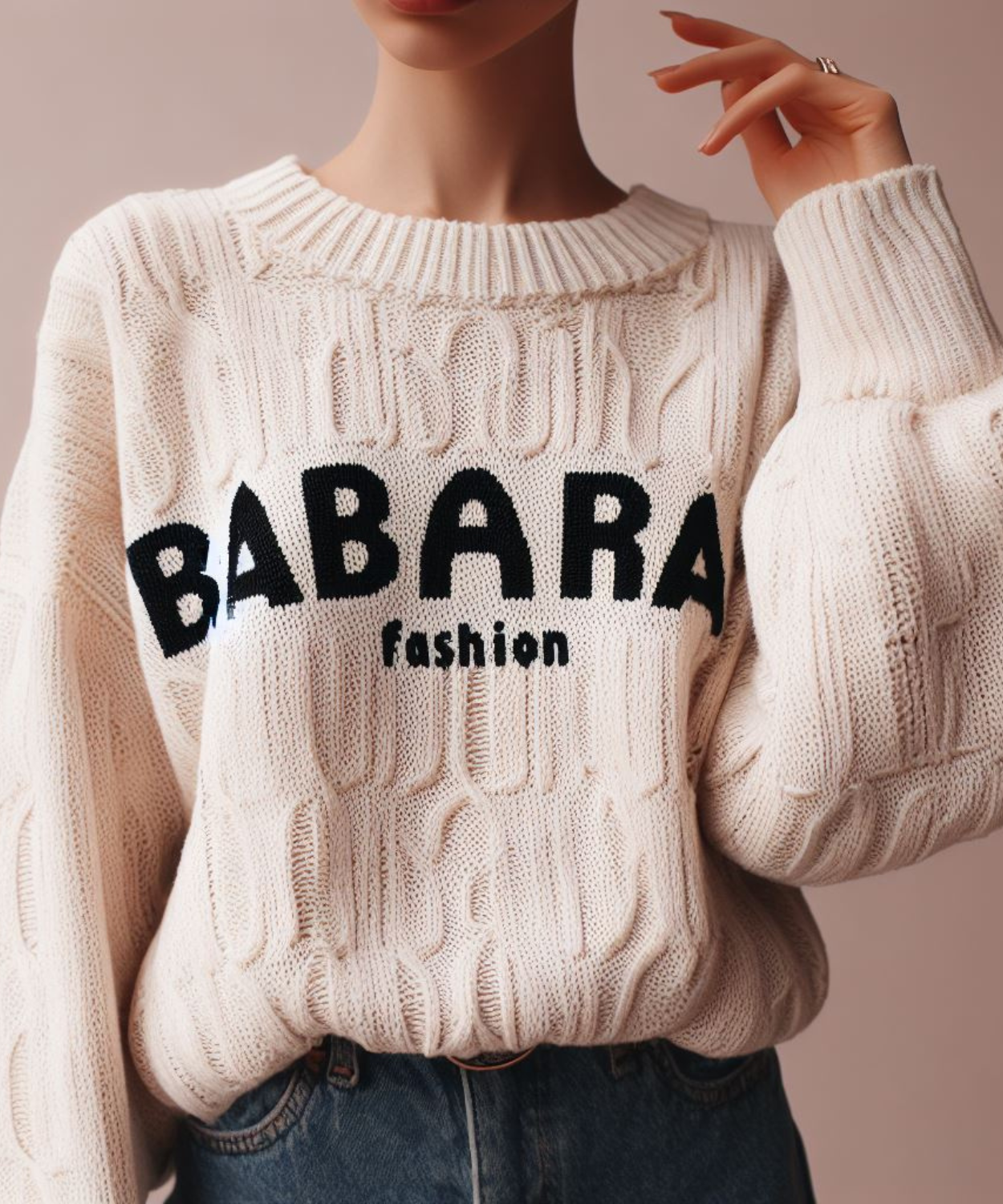 BabaraFashion® - Dynamic Oversize Pullover in edlem Weiß