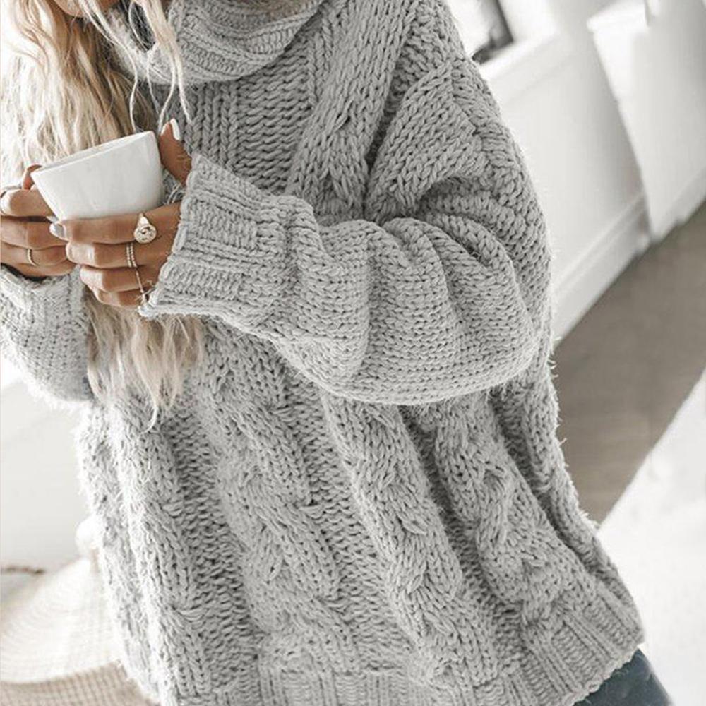 Monci® - Aspen Cable Knit Oversized Pullover mit hohem Halsausschnitt